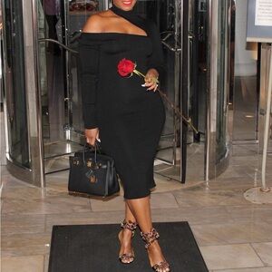 Elegant Black Off-Shoulder Dress